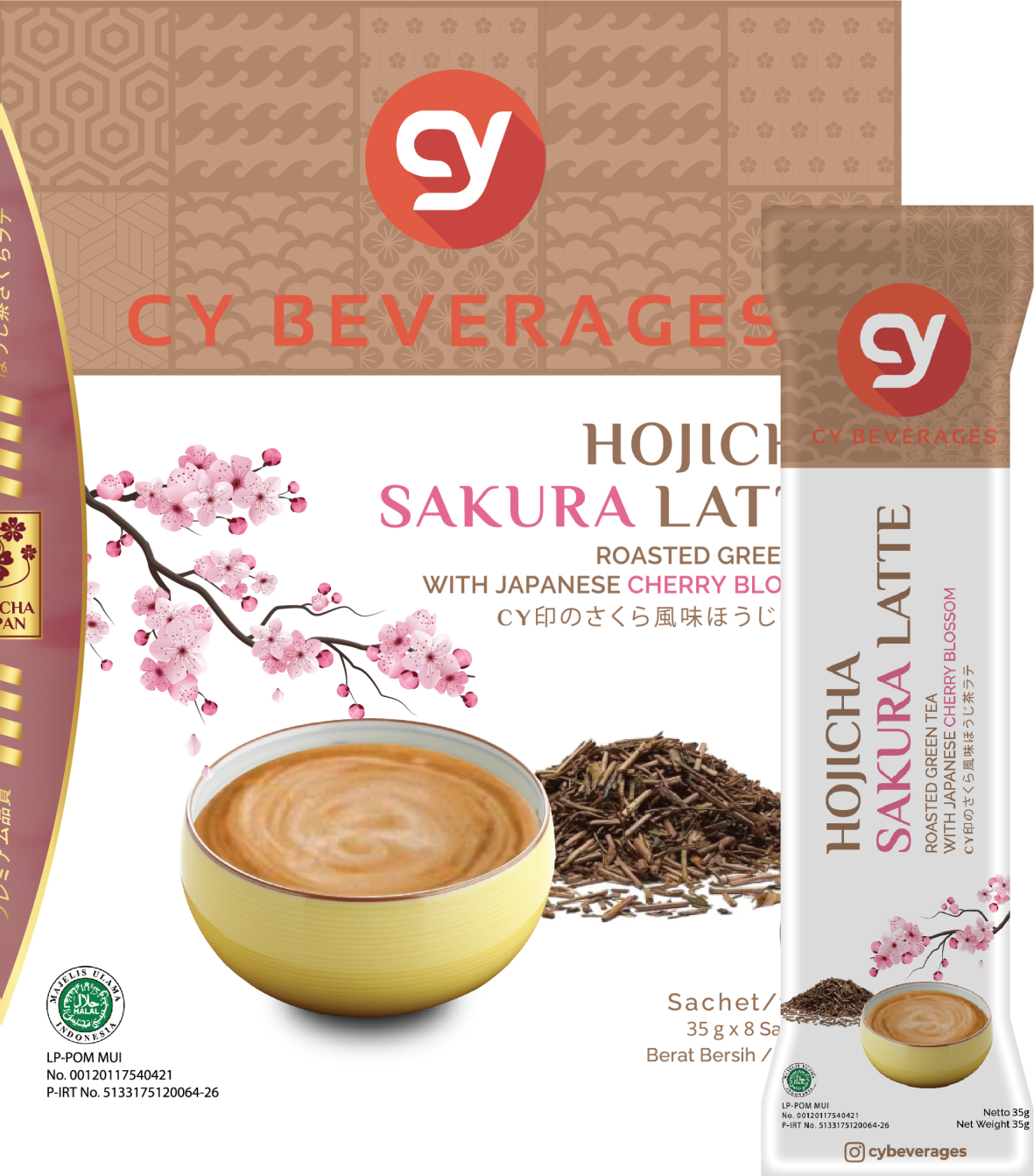 CY Hojicha Sakura Latte Roasted Matcha Latte 8s