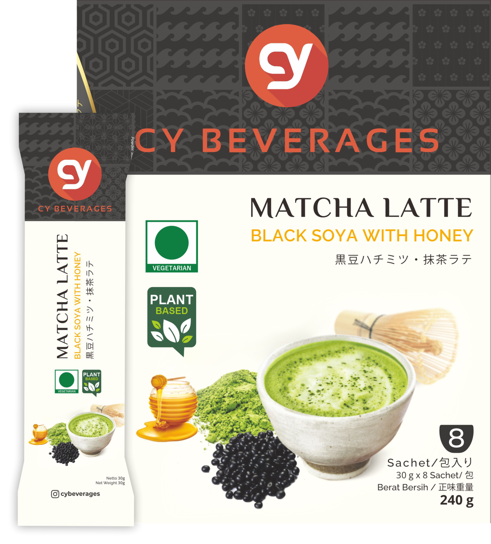 CY Matcha Latte Black Soya With Honey Box 8s