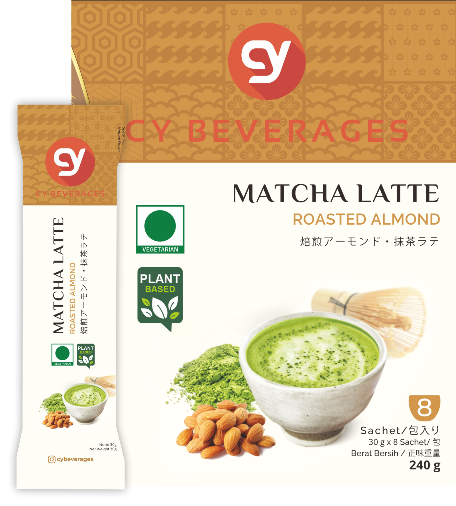 CY Matcha Latte With Roasted Almond Box 8s